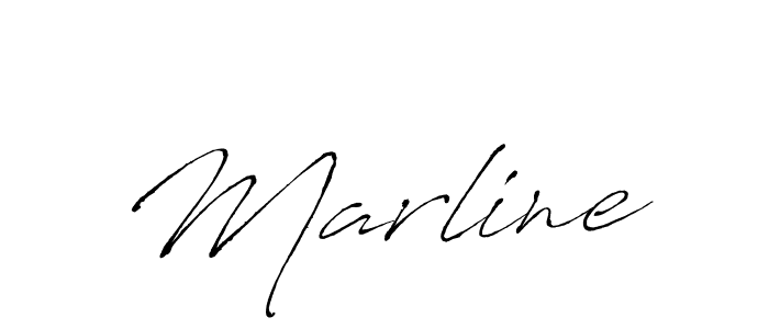 Design your own signature with our free online signature maker. With this signature software, you can create a handwritten (Antro_Vectra) signature for name Marline. Marline signature style 6 images and pictures png