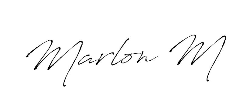 Make a beautiful signature design for name Marlon M. With this signature (Antro_Vectra) style, you can create a handwritten signature for free. Marlon M signature style 6 images and pictures png