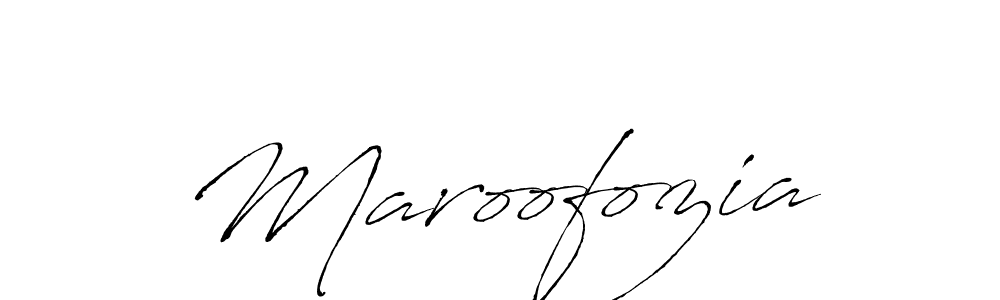 Use a signature maker to create a handwritten signature online. With this signature software, you can design (Antro_Vectra) your own signature for name Maroofozia. Maroofozia signature style 6 images and pictures png