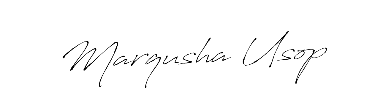 Create a beautiful signature design for name Marqusha Usop. With this signature (Antro_Vectra) fonts, you can make a handwritten signature for free. Marqusha Usop signature style 6 images and pictures png