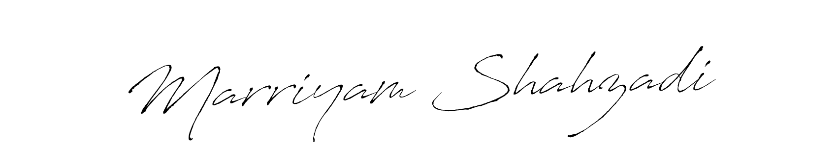 Design your own signature with our free online signature maker. With this signature software, you can create a handwritten (Antro_Vectra) signature for name Marriyam Shahzadi. Marriyam Shahzadi signature style 6 images and pictures png