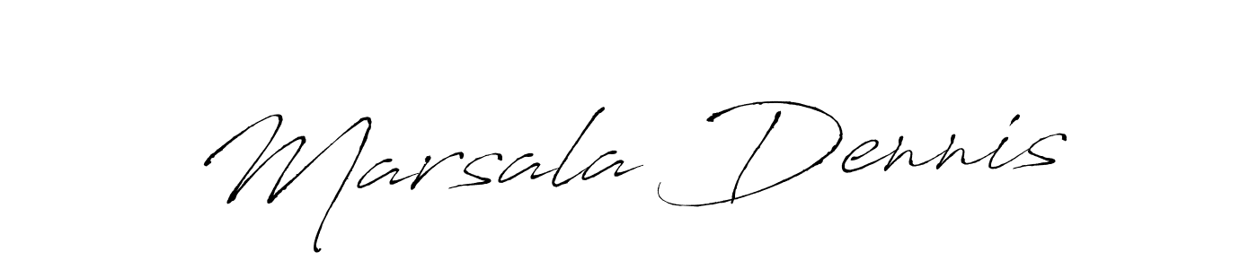 How to make Marsala Dennis name signature. Use Antro_Vectra style for creating short signs online. This is the latest handwritten sign. Marsala Dennis signature style 6 images and pictures png