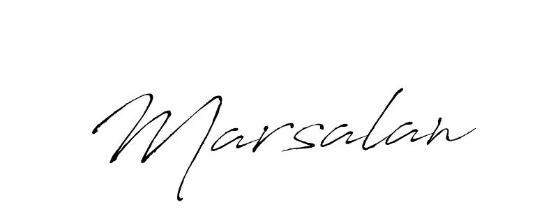 Make a beautiful signature design for name Marsalan. With this signature (Antro_Vectra) style, you can create a handwritten signature for free. Marsalan signature style 6 images and pictures png