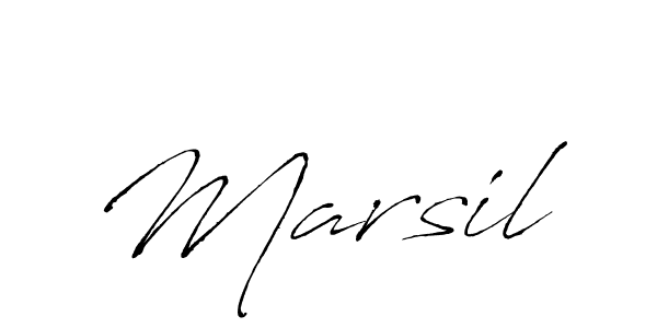 Design your own signature with our free online signature maker. With this signature software, you can create a handwritten (Antro_Vectra) signature for name Marsil. Marsil signature style 6 images and pictures png