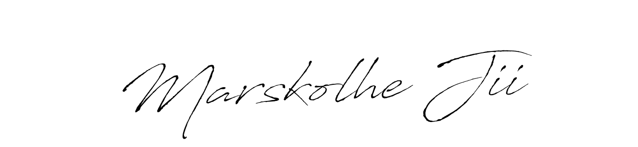 The best way (Antro_Vectra) to make a short signature is to pick only two or three words in your name. The name Marskolhe Jii include a total of six letters. For converting this name. Marskolhe Jii signature style 6 images and pictures png