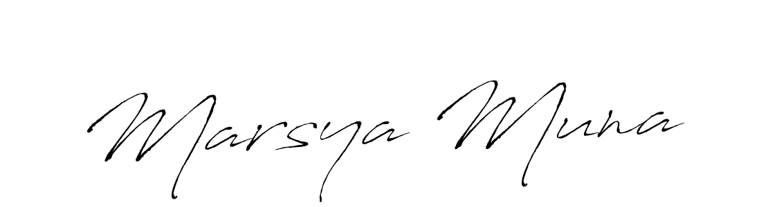 Create a beautiful signature design for name Marsya Muna. With this signature (Antro_Vectra) fonts, you can make a handwritten signature for free. Marsya Muna signature style 6 images and pictures png