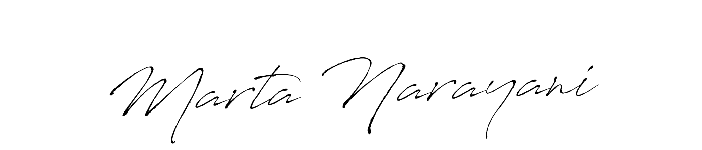 Design your own signature with our free online signature maker. With this signature software, you can create a handwritten (Antro_Vectra) signature for name Marta Narayani. Marta Narayani signature style 6 images and pictures png