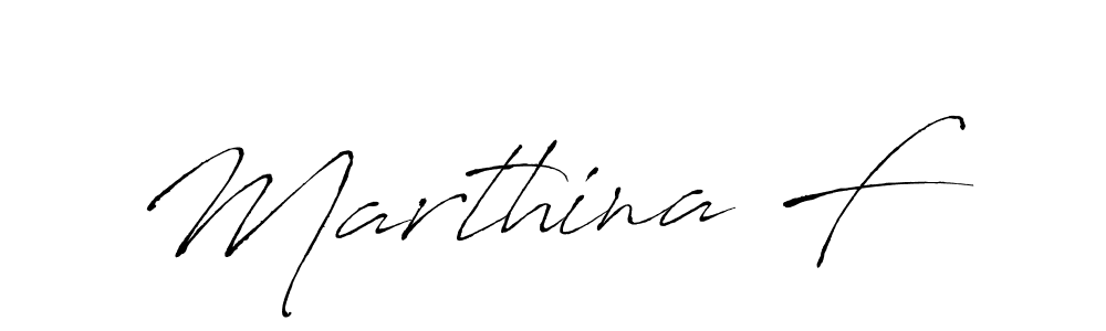 Use a signature maker to create a handwritten signature online. With this signature software, you can design (Antro_Vectra) your own signature for name Marthina F. Marthina F signature style 6 images and pictures png