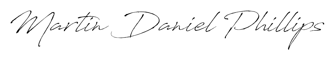 Looking for an artistic signature for Martin Daniel Phillips? The Antro_Vectra calligraphy style gives a sophisticated flow suitable for business cards and emails. Martin Daniel Phillips signature style 6 images and pictures png