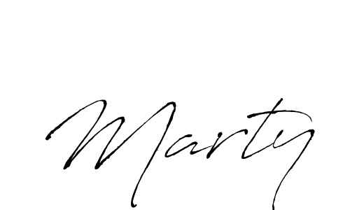 Design your own signature with our free online signature maker. With this signature software, you can create a handwritten (Antro_Vectra) signature for name Marty. Marty signature style 6 images and pictures png