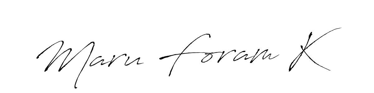 Antro_Vectra is a professional signature style that is perfect for those who want to add a touch of class to their signature. It is also a great choice for those who want to make their signature more unique. Get Maru Foram K name to fancy signature for free. Maru Foram K signature style 6 images and pictures png