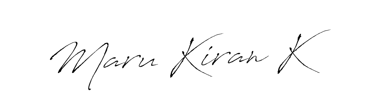 The best way (Antro_Vectra) to make a short signature is to pick only two or three words in your name. The name Maru Kiran K include a total of six letters. For converting this name. Maru Kiran K signature style 6 images and pictures png