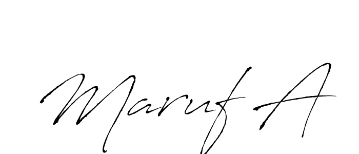 How to make Maruf A name signature. Use Antro_Vectra style for creating short signs online. This is the latest handwritten sign. Maruf A signature style 6 images and pictures png