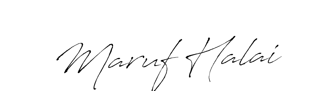 Create a beautiful signature design for name Maruf Halai. With this signature (Antro_Vectra) fonts, you can make a handwritten signature for free. Maruf Halai signature style 6 images and pictures png