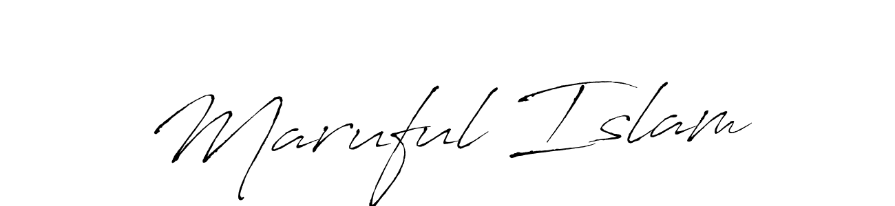 Design your own signature with our free online signature maker. With this signature software, you can create a handwritten (Antro_Vectra) signature for name Maruful Islam. Maruful Islam signature style 6 images and pictures png