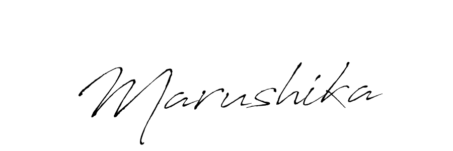 Use a signature maker to create a handwritten signature online. With this signature software, you can design (Antro_Vectra) your own signature for name Marushika. Marushika signature style 6 images and pictures png