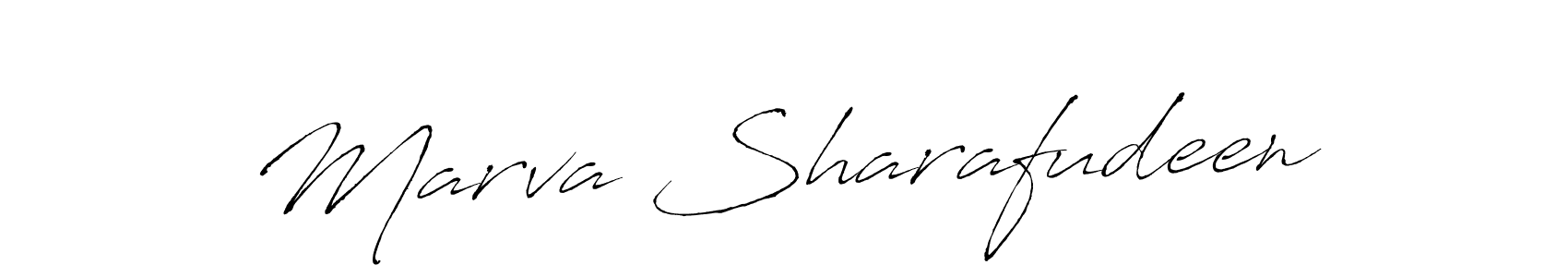 Make a beautiful signature design for name Marva Sharafudeen. With this signature (Antro_Vectra) style, you can create a handwritten signature for free. Marva Sharafudeen signature style 6 images and pictures png
