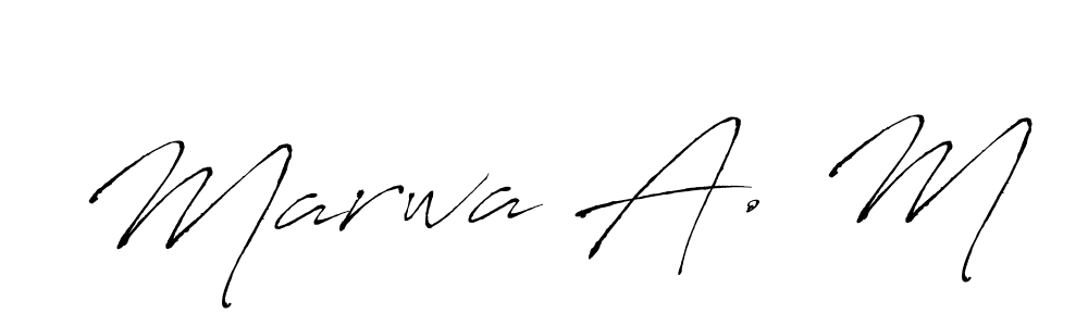 How to Draw Marwa A. M signature style? Antro_Vectra is a latest design signature styles for name Marwa A. M. Marwa A. M signature style 6 images and pictures png
