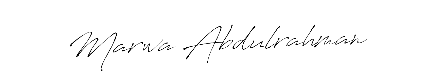 Marwa Abdulrahman stylish signature style. Best Handwritten Sign (Antro_Vectra) for my name. Handwritten Signature Collection Ideas for my name Marwa Abdulrahman. Marwa Abdulrahman signature style 6 images and pictures png