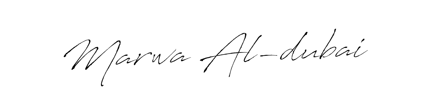 How to make Marwa Al-dubai name signature. Use Antro_Vectra style for creating short signs online. This is the latest handwritten sign. Marwa Al-dubai signature style 6 images and pictures png