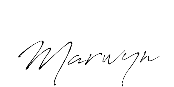 Design your own signature with our free online signature maker. With this signature software, you can create a handwritten (Antro_Vectra) signature for name Marwyn. Marwyn signature style 6 images and pictures png