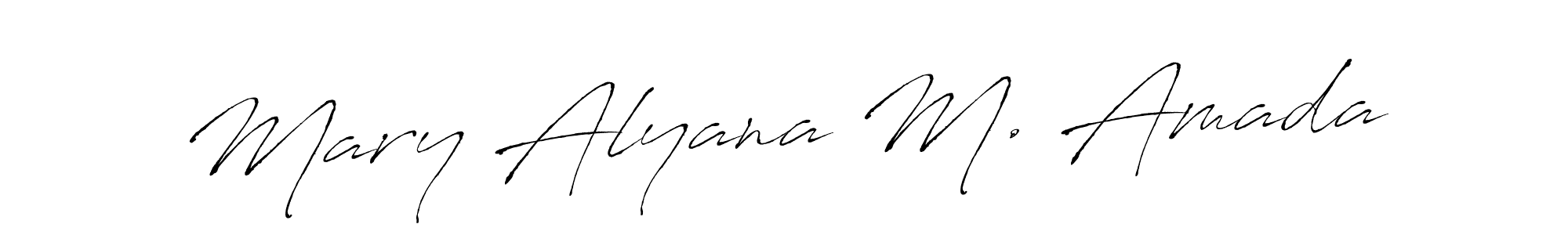 Similarly Antro_Vectra is the best handwritten signature design. Signature creator online .You can use it as an online autograph creator for name Mary Alyana M. Amada. Mary Alyana M. Amada signature style 6 images and pictures png