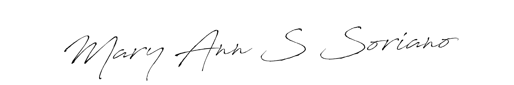 Create a beautiful signature design for name Mary Ann S Soriano. With this signature (Antro_Vectra) fonts, you can make a handwritten signature for free. Mary Ann S Soriano signature style 6 images and pictures png