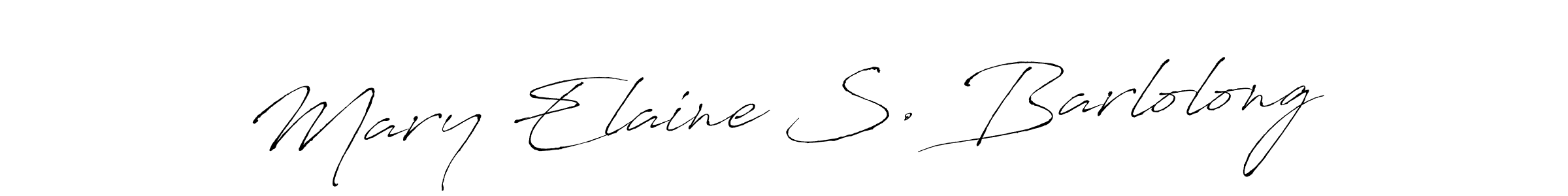 How to make Mary Elaine S. Barlolong name signature. Use Antro_Vectra style for creating short signs online. This is the latest handwritten sign. Mary Elaine S. Barlolong signature style 6 images and pictures png