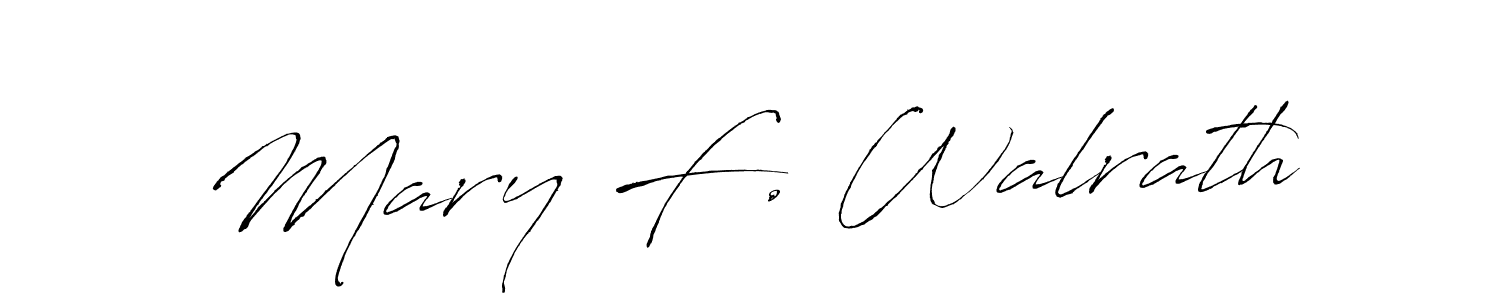 Mary F. Walrath stylish signature style. Best Handwritten Sign (Antro_Vectra) for my name. Handwritten Signature Collection Ideas for my name Mary F. Walrath. Mary F. Walrath signature style 6 images and pictures png