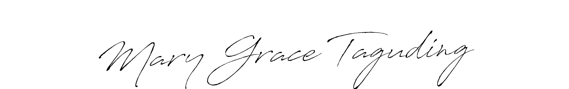 How to make Mary Grace Taguding name signature. Use Antro_Vectra style for creating short signs online. This is the latest handwritten sign. Mary Grace Taguding signature style 6 images and pictures png