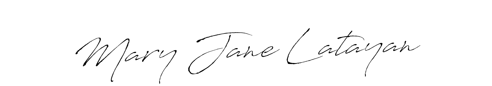 Antro_Vectra is a professional signature style that is perfect for those who want to add a touch of class to their signature. It is also a great choice for those who want to make their signature more unique. Get Mary Jane Latayan name to fancy signature for free. Mary Jane Latayan signature style 6 images and pictures png