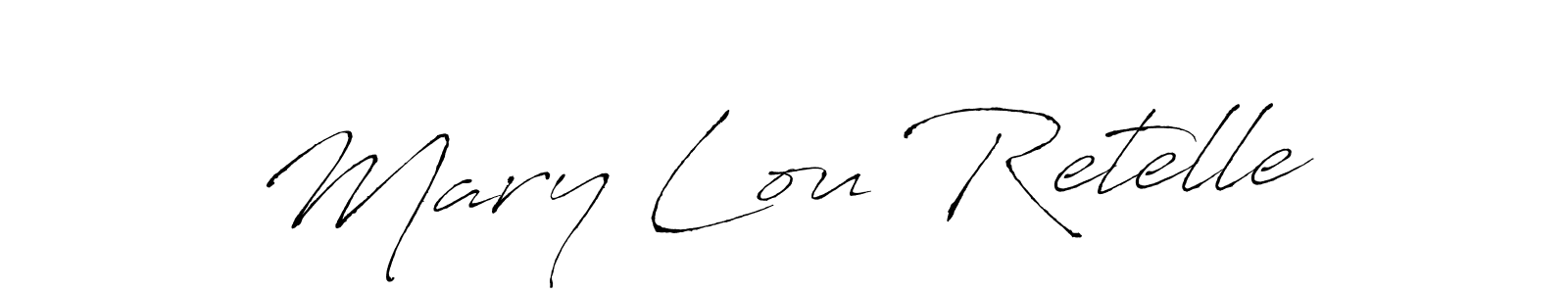 Create a beautiful signature design for name Mary Lou Retelle. With this signature (Antro_Vectra) fonts, you can make a handwritten signature for free. Mary Lou Retelle signature style 6 images and pictures png