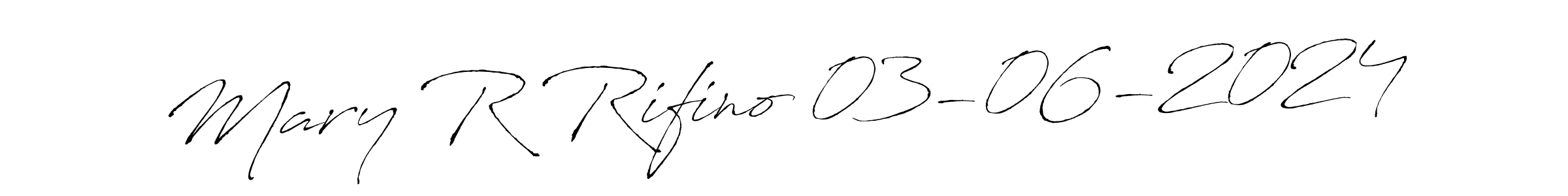 Also we have Mary R Rifino 03-06-2024 name is the best signature style. Create professional handwritten signature collection using Antro_Vectra autograph style. Mary R Rifino 03-06-2024 signature style 6 images and pictures png