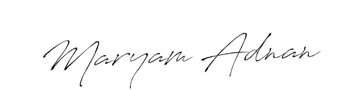 Create a beautiful signature design for name Maryam Adnan. With this signature (Antro_Vectra) fonts, you can make a handwritten signature for free. Maryam Adnan signature style 6 images and pictures png