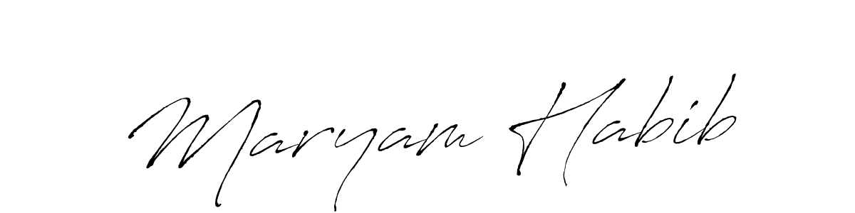 The best way (Antro_Vectra) to make a short signature is to pick only two or three words in your name. The name Maryam Habib include a total of six letters. For converting this name. Maryam Habib signature style 6 images and pictures png