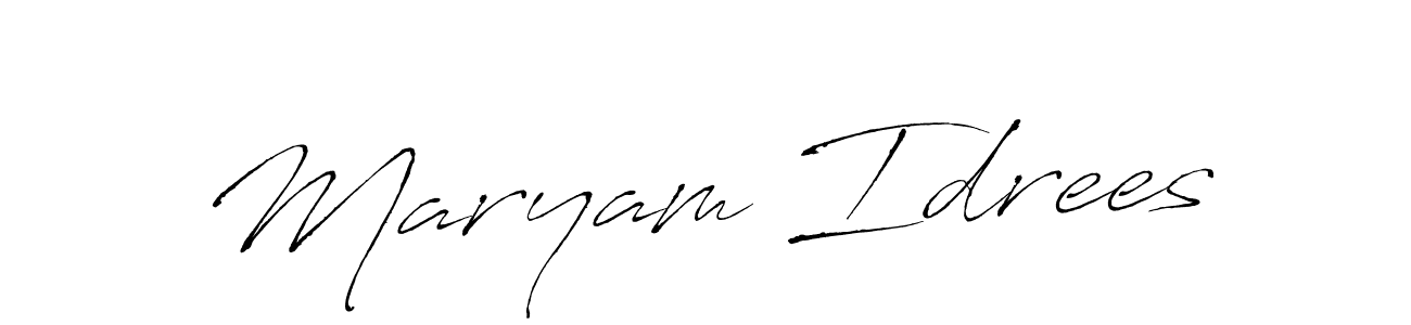 How to make Maryam Idrees name signature. Use Antro_Vectra style for creating short signs online. This is the latest handwritten sign. Maryam Idrees signature style 6 images and pictures png