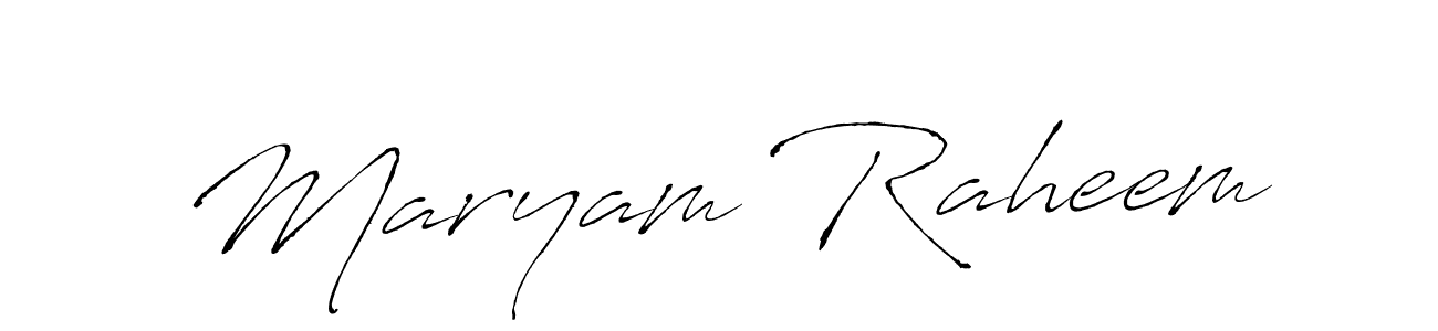 Create a beautiful signature design for name Maryam Raheem. With this signature (Antro_Vectra) fonts, you can make a handwritten signature for free. Maryam Raheem signature style 6 images and pictures png