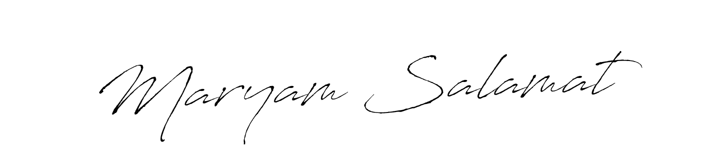 Antro_Vectra is a professional signature style that is perfect for those who want to add a touch of class to their signature. It is also a great choice for those who want to make their signature more unique. Get Maryam Salamat name to fancy signature for free. Maryam Salamat signature style 6 images and pictures png