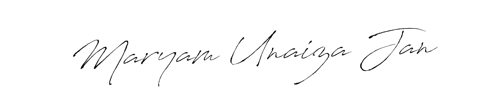 Antro_Vectra is a professional signature style that is perfect for those who want to add a touch of class to their signature. It is also a great choice for those who want to make their signature more unique. Get Maryam Unaiza Jan name to fancy signature for free. Maryam Unaiza Jan signature style 6 images and pictures png