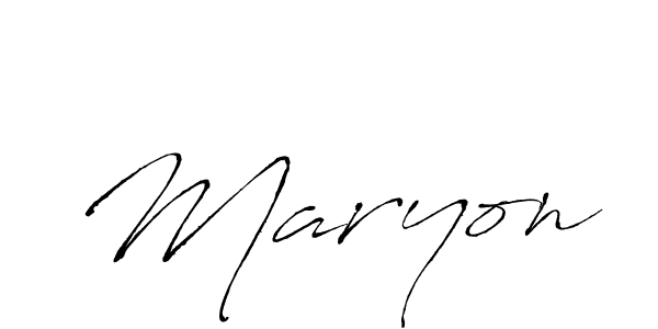 Design your own signature with our free online signature maker. With this signature software, you can create a handwritten (Antro_Vectra) signature for name Maryon. Maryon signature style 6 images and pictures png