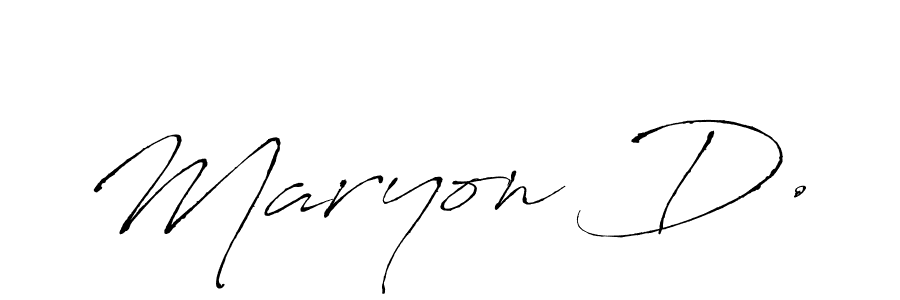 Similarly Antro_Vectra is the best handwritten signature design. Signature creator online .You can use it as an online autograph creator for name Maryon D.. Maryon D. signature style 6 images and pictures png