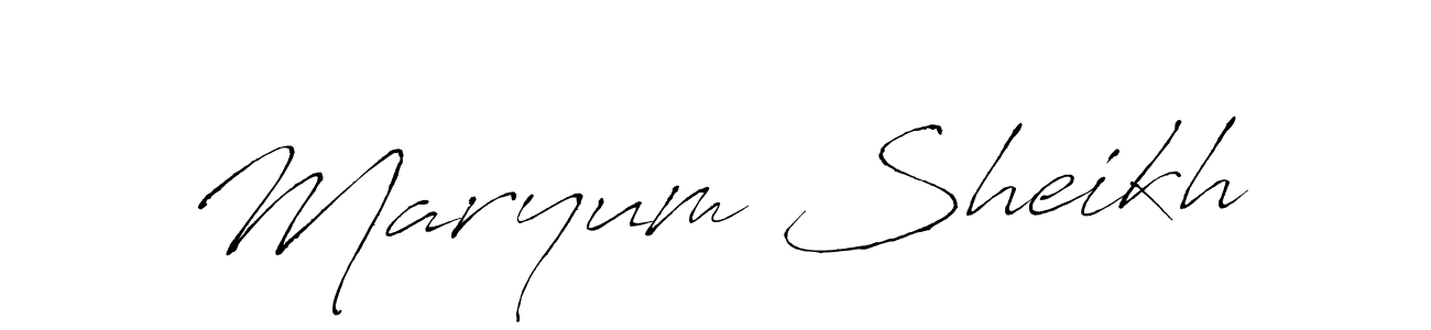 Also You can easily find your signature by using the search form. We will create Maryum Sheikh name handwritten signature images for you free of cost using Antro_Vectra sign style. Maryum Sheikh signature style 6 images and pictures png