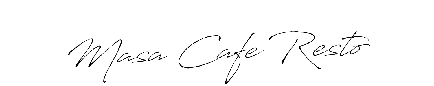 Antro_Vectra is a professional signature style that is perfect for those who want to add a touch of class to their signature. It is also a great choice for those who want to make their signature more unique. Get Masa Cafe Resto name to fancy signature for free. Masa Cafe Resto signature style 6 images and pictures png