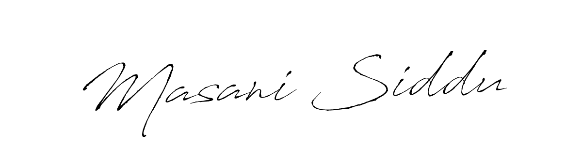 Antro_Vectra is a professional signature style that is perfect for those who want to add a touch of class to their signature. It is also a great choice for those who want to make their signature more unique. Get Masani Siddu name to fancy signature for free. Masani Siddu signature style 6 images and pictures png