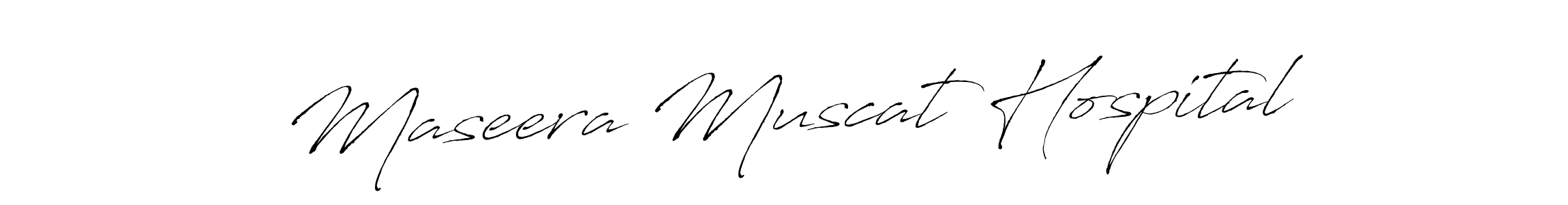 How to make Maseera Muscat Hospital name signature. Use Antro_Vectra style for creating short signs online. This is the latest handwritten sign. Maseera Muscat Hospital signature style 6 images and pictures png