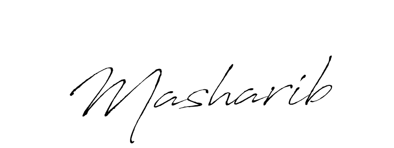 Make a beautiful signature design for name Masharib. With this signature (Antro_Vectra) style, you can create a handwritten signature for free. Masharib signature style 6 images and pictures png