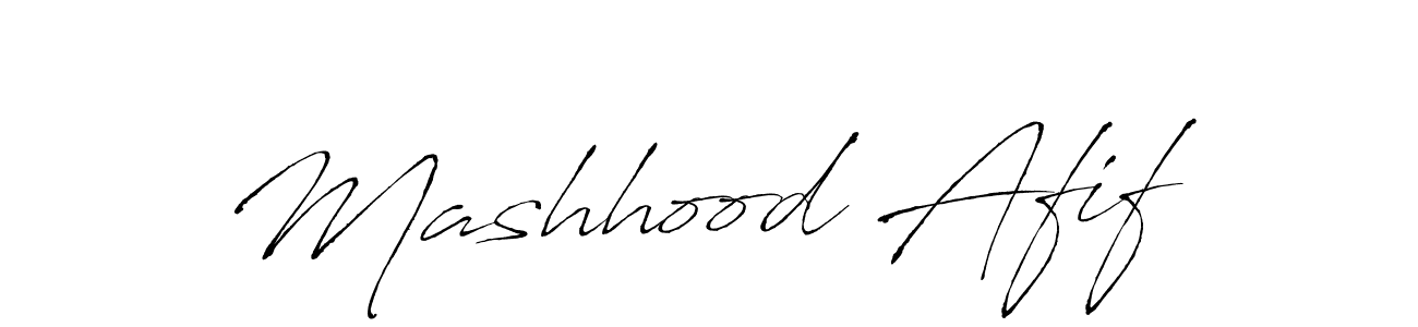 How to make Mashhood Afif name signature. Use Antro_Vectra style for creating short signs online. This is the latest handwritten sign. Mashhood Afif signature style 6 images and pictures png