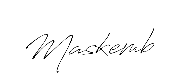 Make a beautiful signature design for name Maskemb. With this signature (Antro_Vectra) style, you can create a handwritten signature for free. Maskemb signature style 6 images and pictures png