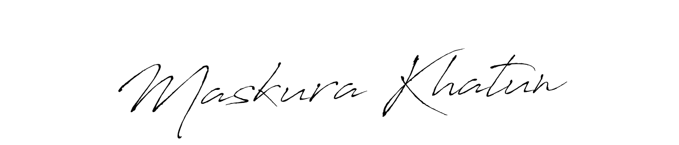 The best way (Antro_Vectra) to make a short signature is to pick only two or three words in your name. The name Maskura Khatun include a total of six letters. For converting this name. Maskura Khatun signature style 6 images and pictures png