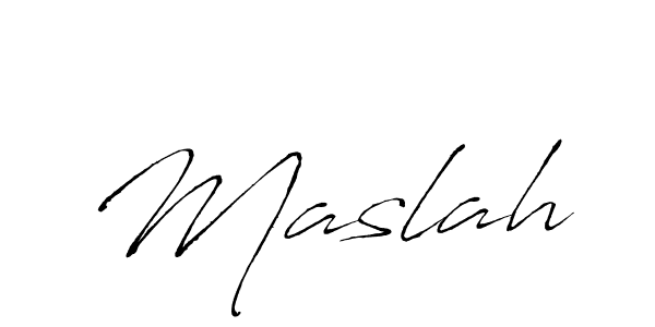 Maslah stylish signature style. Best Handwritten Sign (Antro_Vectra) for my name. Handwritten Signature Collection Ideas for my name Maslah. Maslah signature style 6 images and pictures png